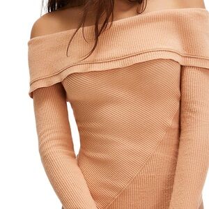 Free People Ribbed Long Sleeve Bodysuit